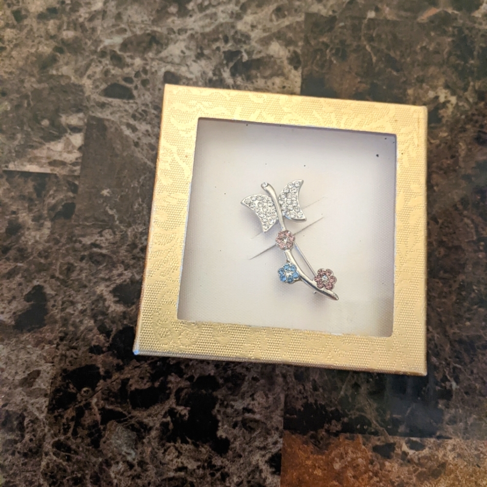 Vintage Sears Rhinestone Brooch